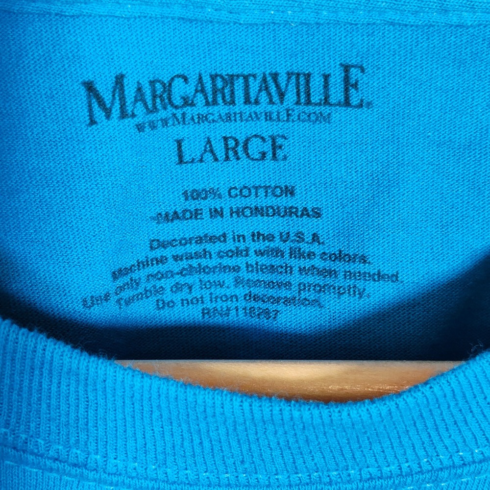 Margaritaville T-Shirt Women's Large Blue Full‑Back Tropical Graphic - Picture 5 of 7
